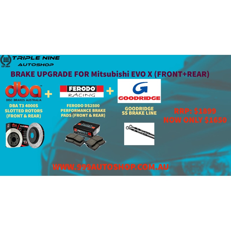 BRAKE UPGRADE FOR Mitsubishi EVO X (FRONT+REAR) -DBA/FERODO DS2500