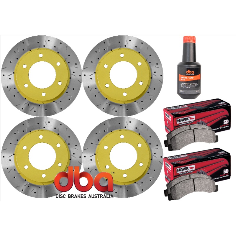 DBA + HAWK combo brake upgrade (F+R) for Toyota Landcruiser 200 series (340MM ROTOR SIZE 17'' WHEEL VERSION)