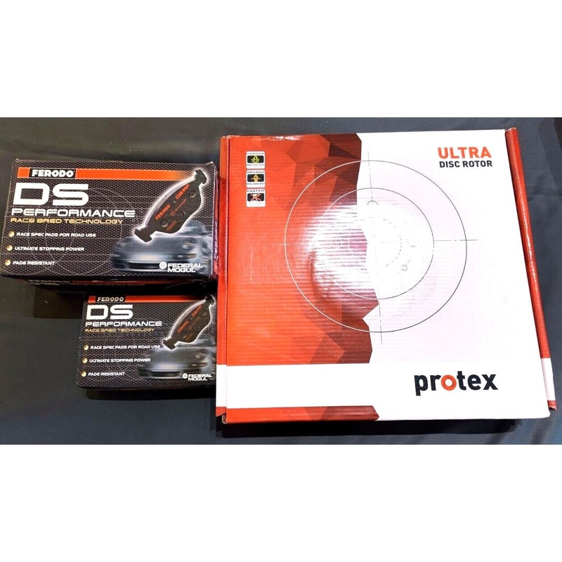 KPS BRAKE VALUE PACKAGE ROTORS + BRAKE PADS FOR Commodore VT VU VX VY VZ (Font+Rear)