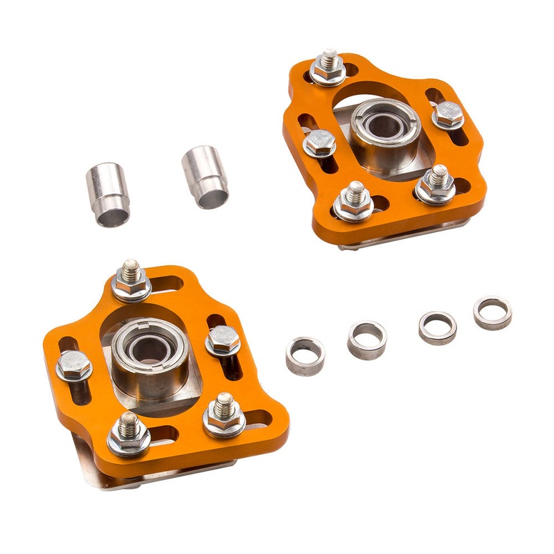 Ford Mustang Coilover Camber Caster Plate Kit 3 1979-1989 Top Mount Pair