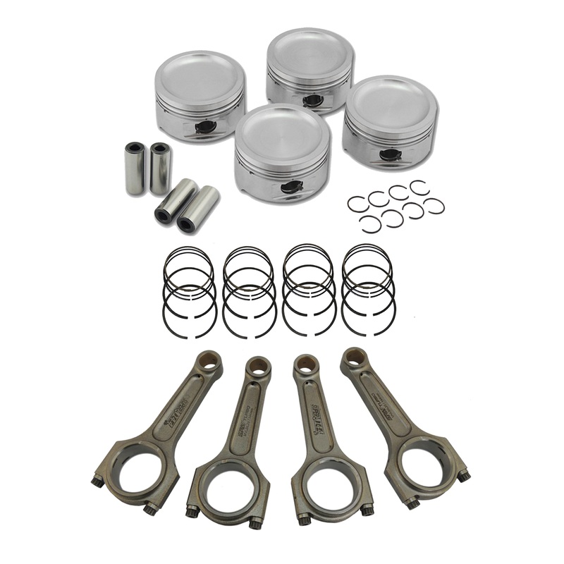 Forged piston and rings set 83mm VW 1.8L 8V + VW 144MM X 20MM SUPER A CONNECTING ROD SET 3/8" BOLT (1000HP)