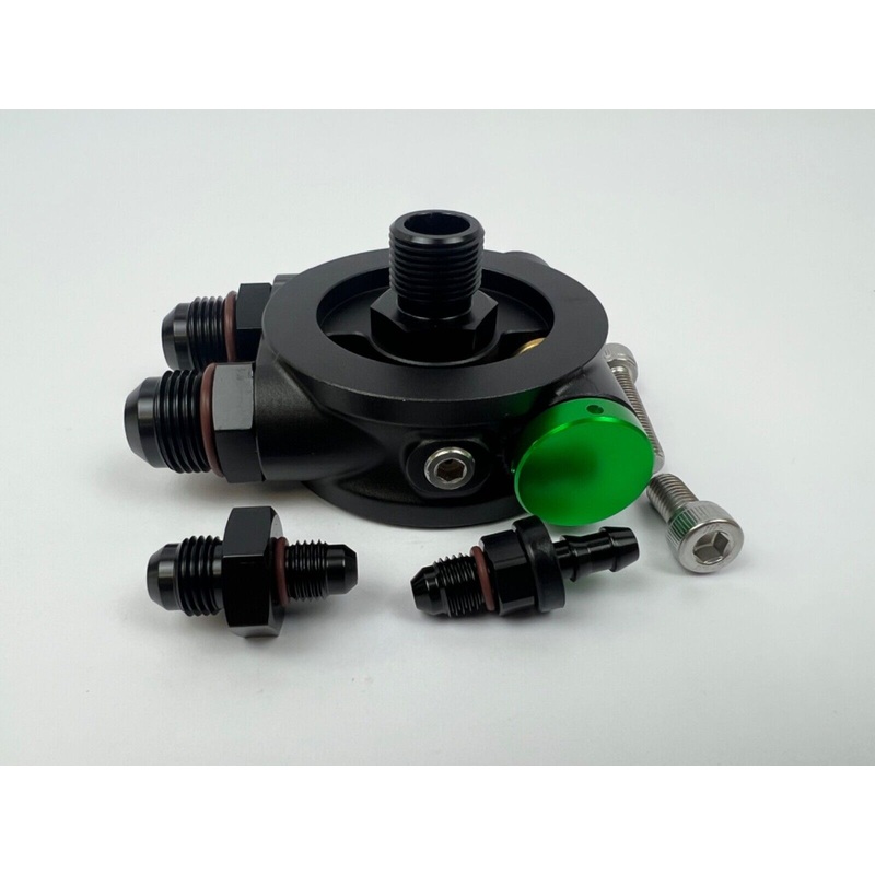 Billet 10AN ORB Thermostatic Oil Sandwich Plate Adapter M20 x 1.5 180 Degree