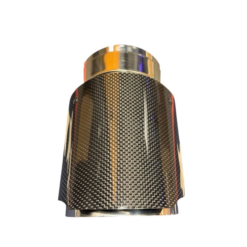 Glossy Gloss Carbon Fiber Exhaust Pipe Tip 3'' 3 Inch Universal Tailpipe