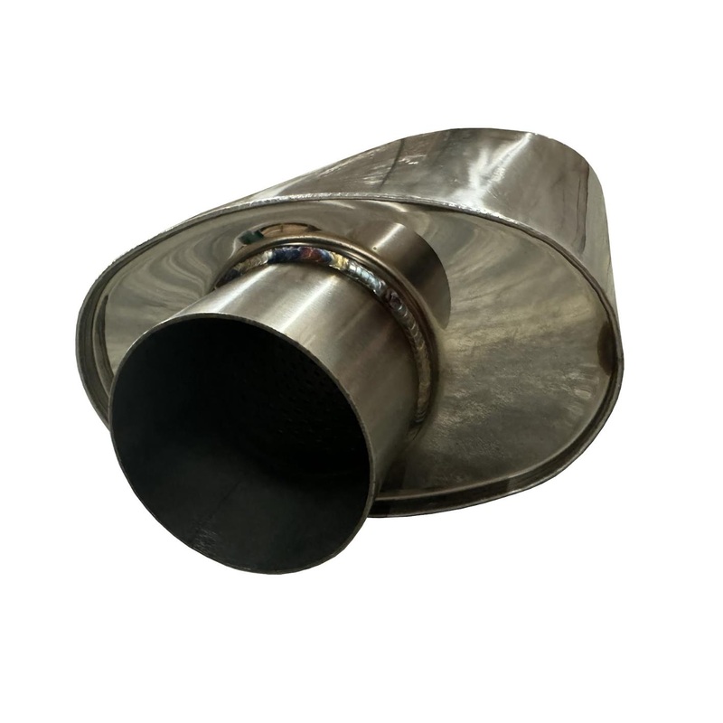Stainless Steel Universal Flow Series Resonator 14" Muffler 3" Inlet Outlet TIG