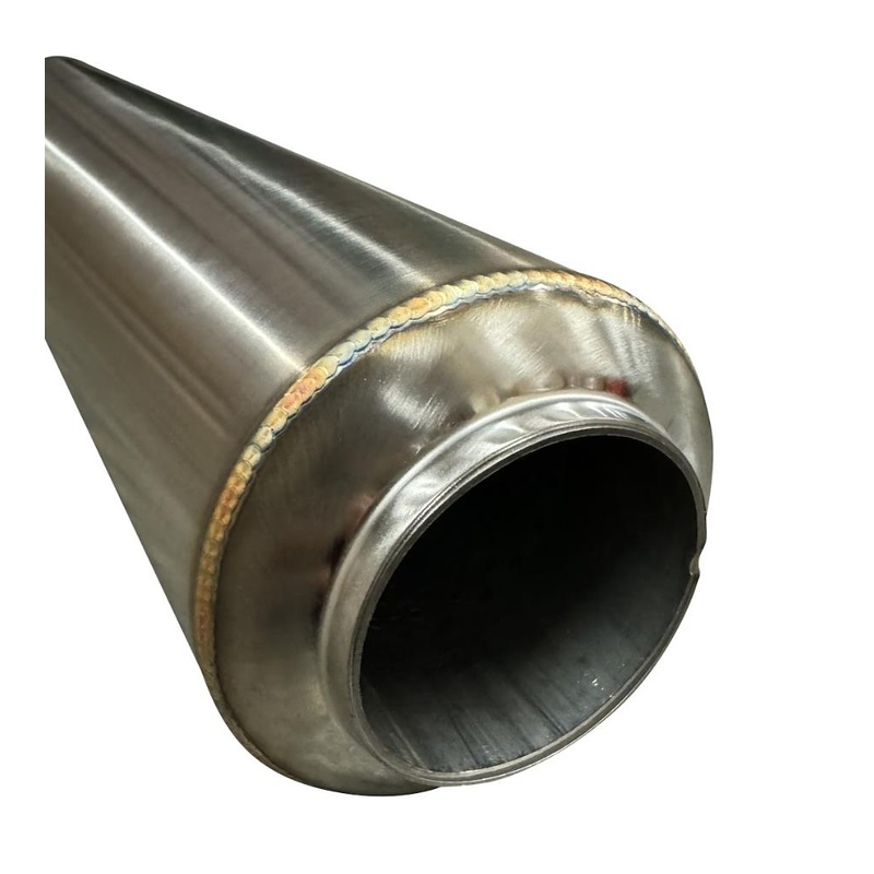 Stainless Steel Universal R-Series Resonator 18" Muffler 2.5" Inlet Outlet TIG