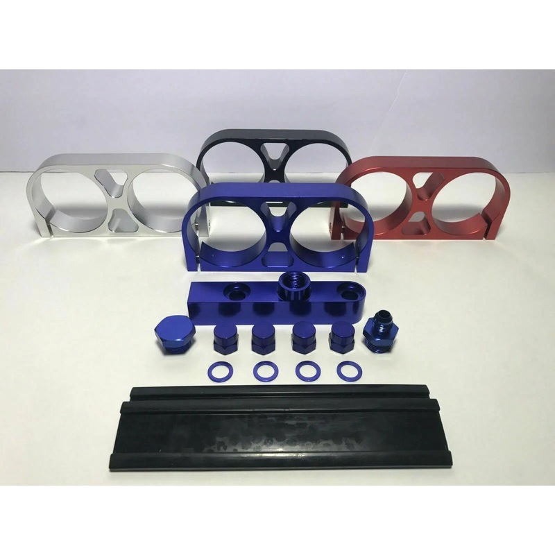 Twin Dual Bosch AEM 044 380LPH Fuel Pump Outlet Manifold Mounting Bracket USA US