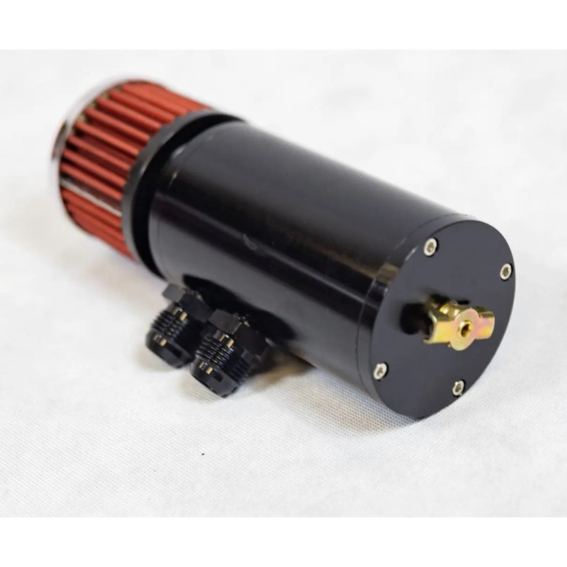 Universal 2 Port Catch Can Baffled Breather Filter 8AN Oil Reservoir Tank AN8 US