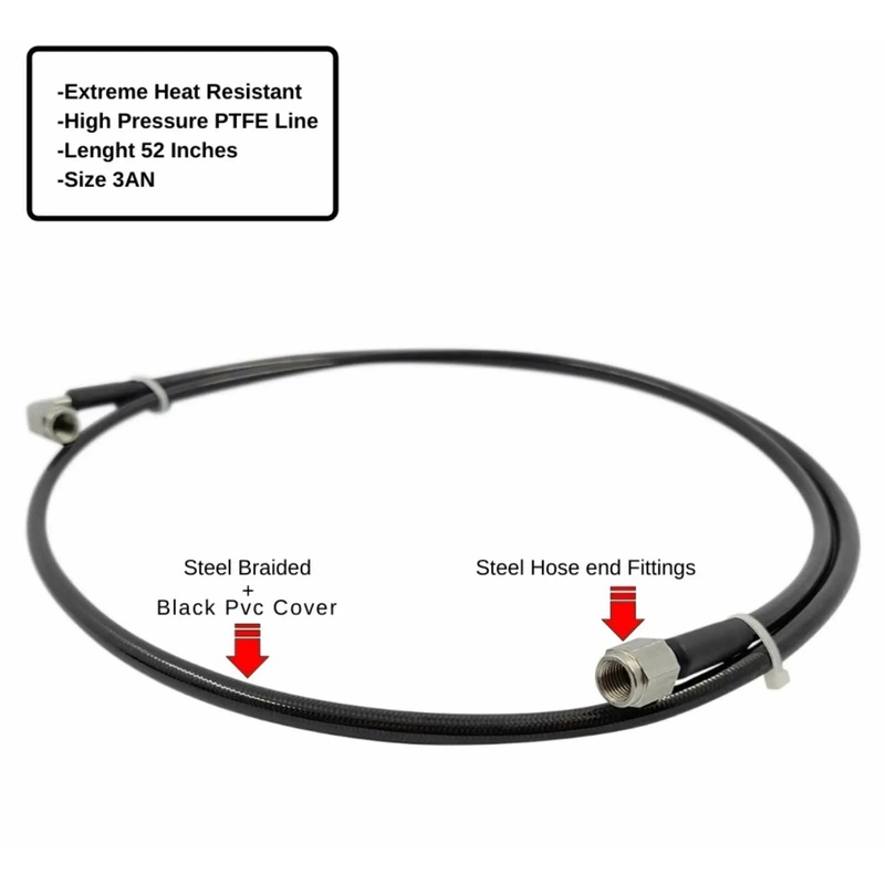 Universal Engine Turbo Charger Oil Feed Line Stainless Steel Braided Hose 3AN US