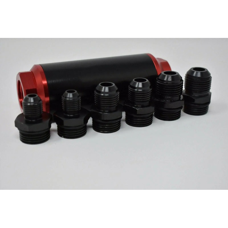 Universal High Flow Inline Fuel Filter 6AN 8AN 10AN Fittings 44 Micron Turbo USA