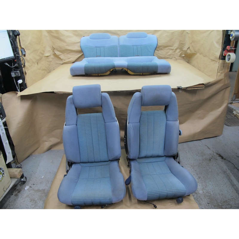 83-86 Toyota Celica Supra MA67 Front & Rear Cloth Seat Set Blue OEM