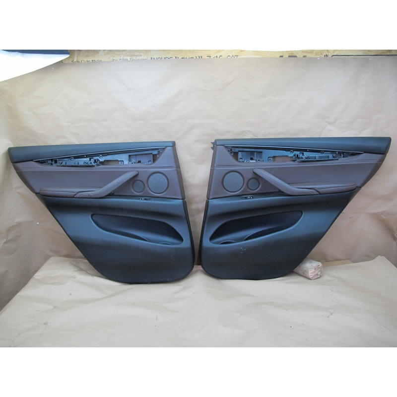 14-18 BMW F15 X5 Set of 2 Rear Door Interior Trim Cover Panel Leather OEM
