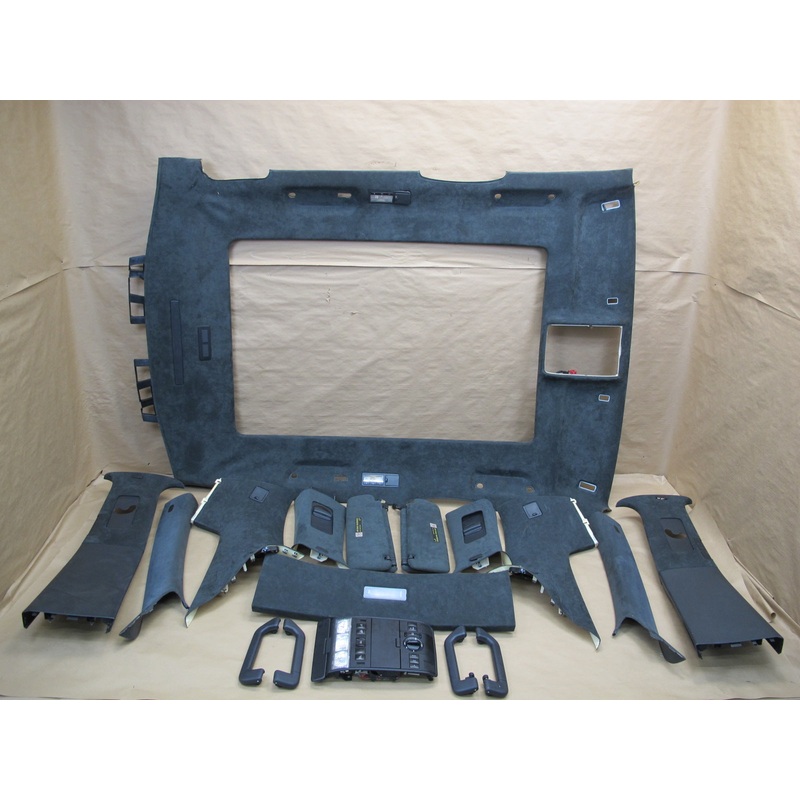 2003-2006 Porsche Cayenne 955 Suede Headliner Pillar Sun Visor Trim Panel Set