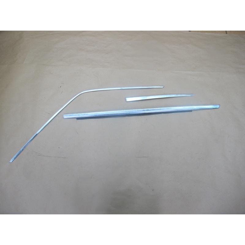 86-91 Mercedes W126 Front Left Door Chrome Trim Cover Panel Set OEM