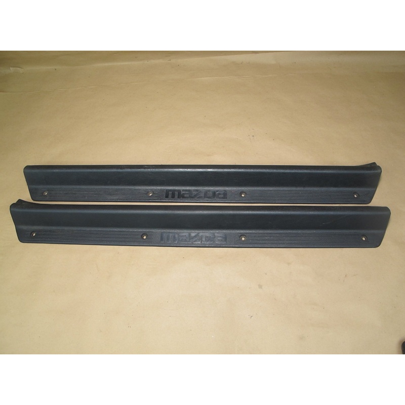89-91 Mazda RX7 Set of 2 Left & Right Door Scuff Sill Plate Trim Cover OEM
