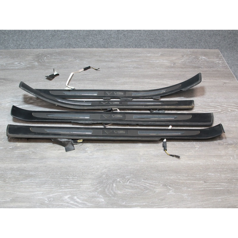 03-05 BMW E66 760Li Set of 4 Front & Rear Iluminated Door Sill Scuff Plate OEM