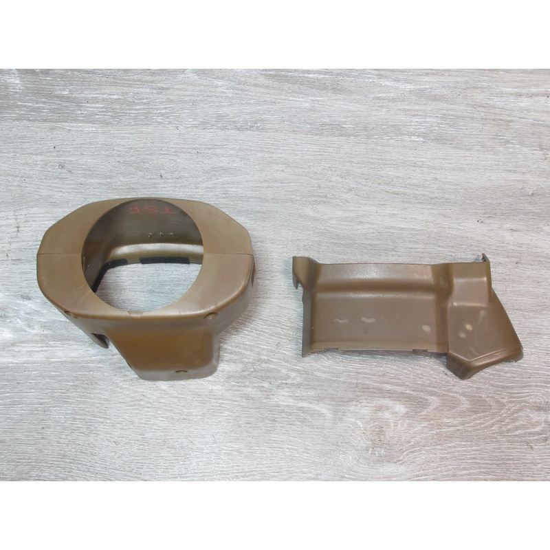 86-88 Toyota Supra MK3 A/T Set of 2 Steering Column Cover Trim Brown OEM