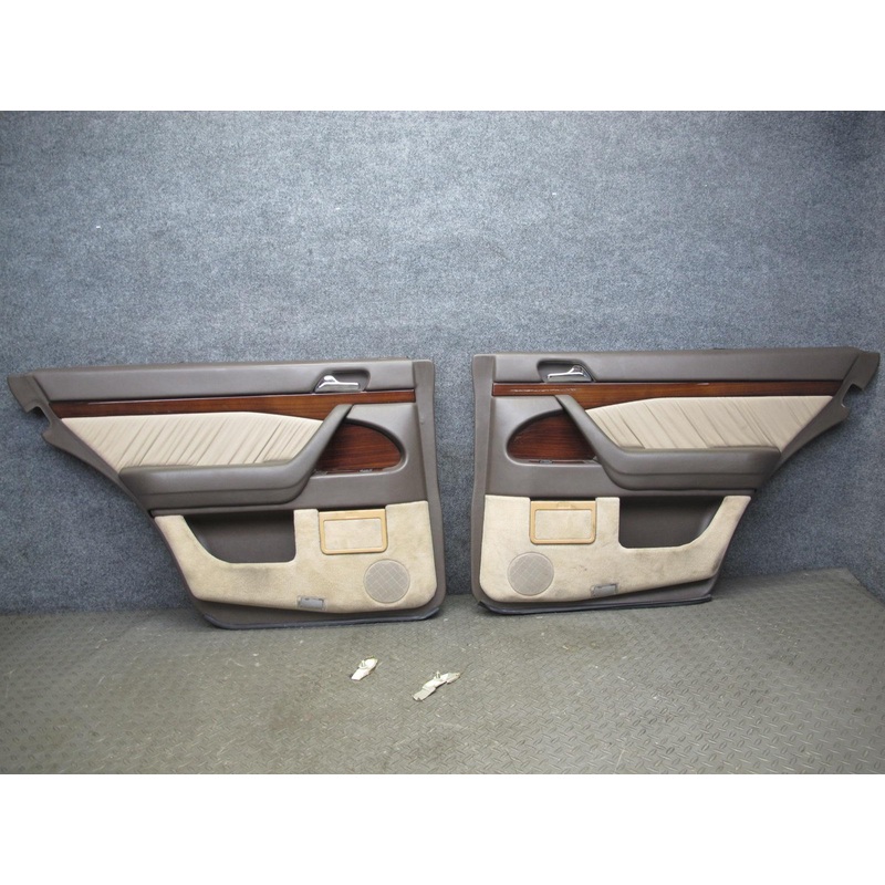 94-99 Mercedes W140 Sedan Rear Door Interior Wood Trim Cover Panel Set OEM