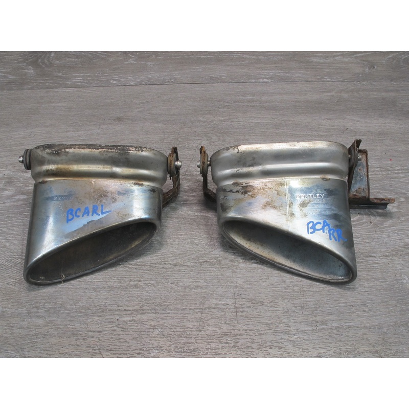 06-12 Bentley Flying Spur Rear Left & Right Exhaust Muffler Chrome Tips Set of 2