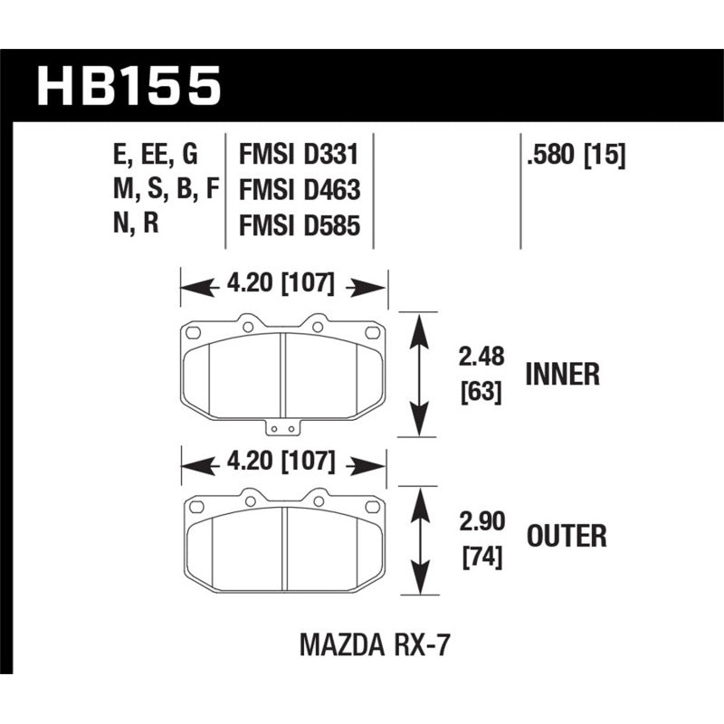 Hawk 93-95 Mazda RX-7 HP+ Street Front Brake Pads